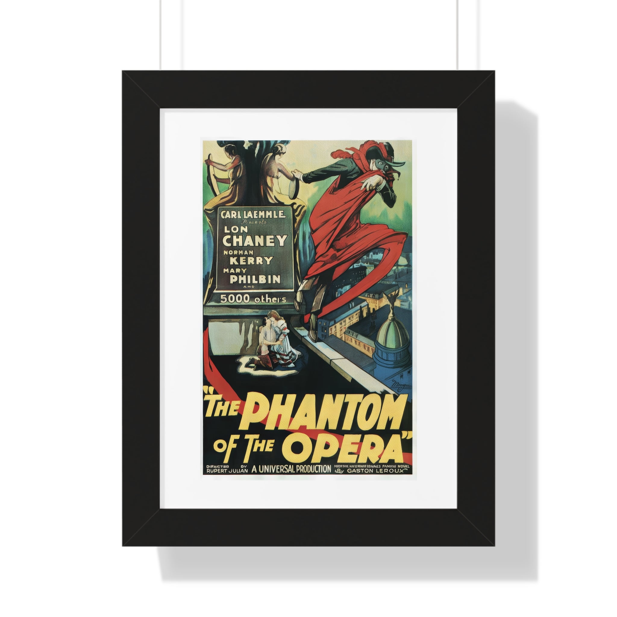 Framed Vertical Poster featuring The Phantom of the Opera Vintage Artwork