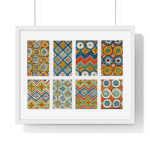 Framed Horizontal Poster - Ceiling Patterns from Egyptian Tomb