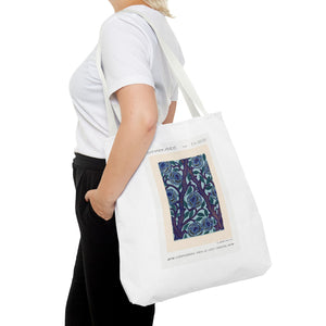 Stylish Tote Bag - Stenciled Flowers in Oriental Style