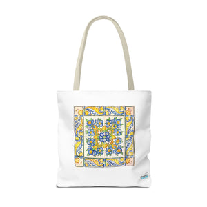 Stylish Tote Bag - Yellow Flower Tiles