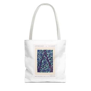 Stylish Tote Bag - Stenciled Flowers in Oriental Style