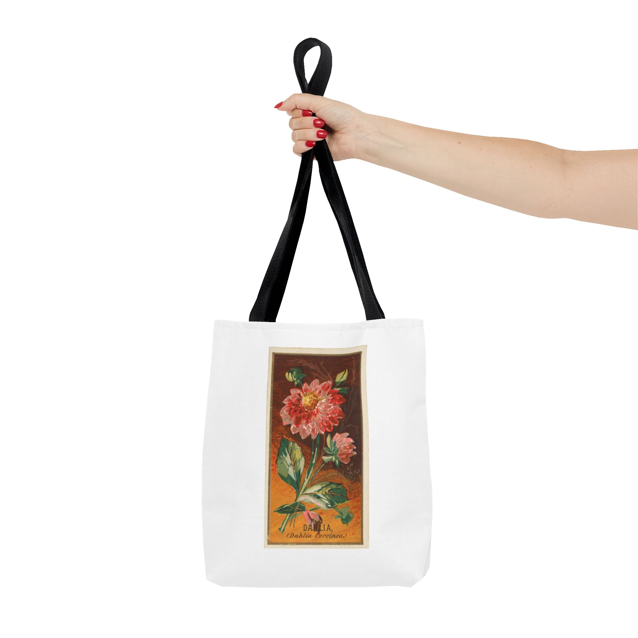 Stylish Tote Bag - Dahlia Coccinea Flower Artwork (1890)