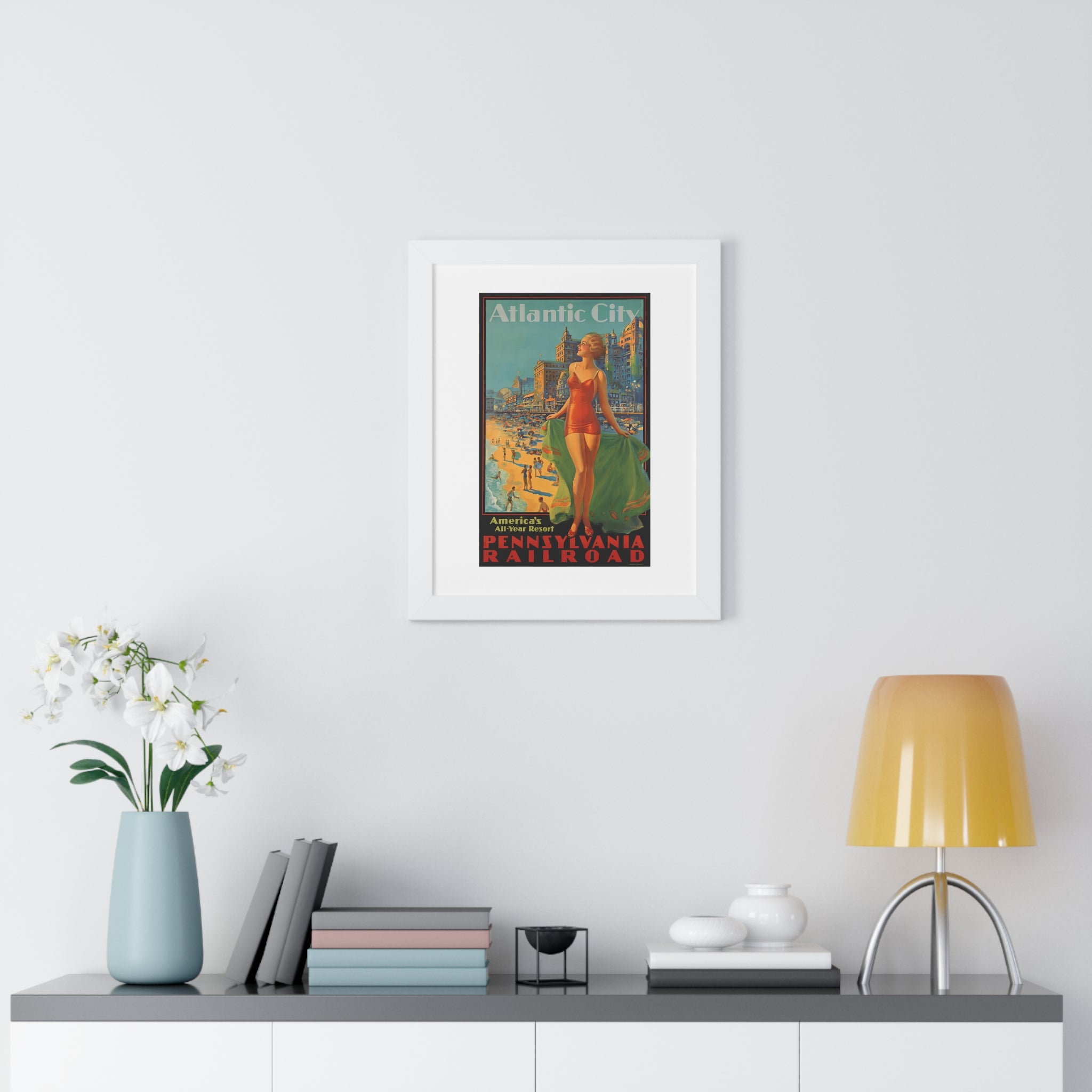 Framed Vertical Poster - Atlantic City - America's All-Year Resort
