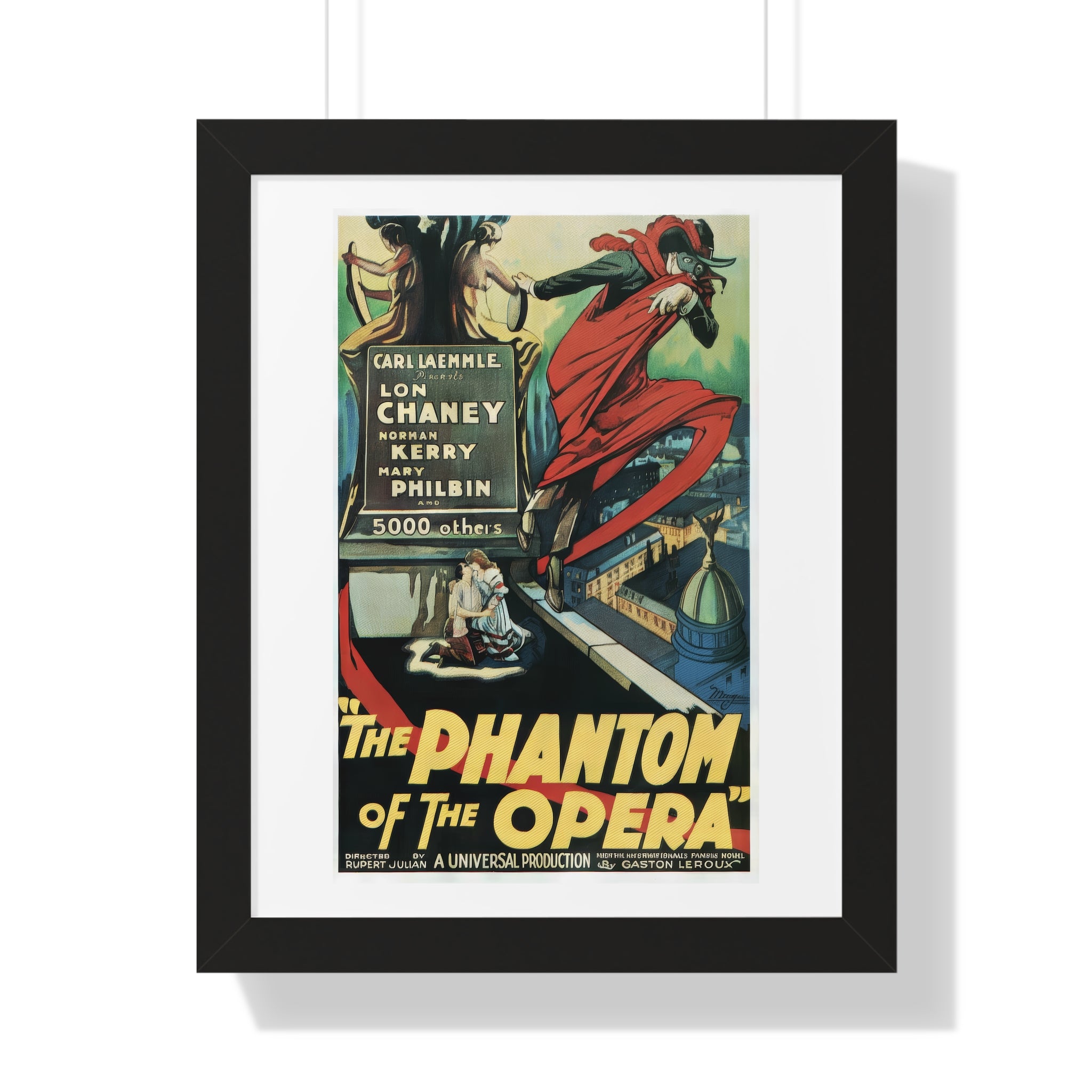 Framed Vertical Poster featuring The Phantom of the Opera Vintage Artwork