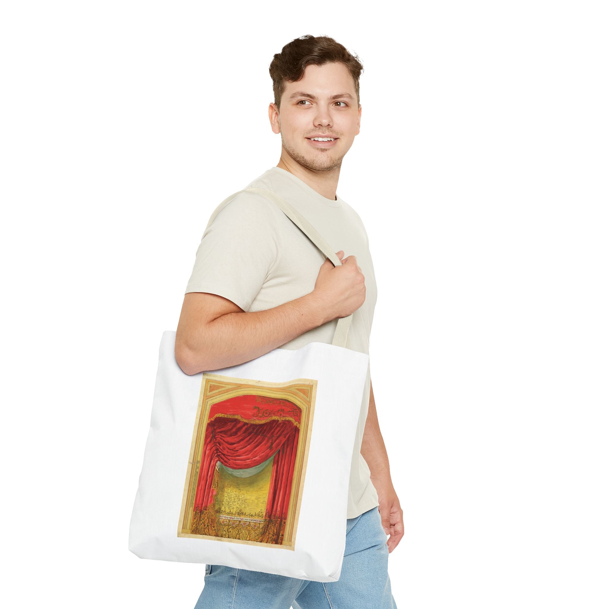 Stylish Tote Bag - Casino de St. Etienne Stage Design Artwork by Eugène Cicéri