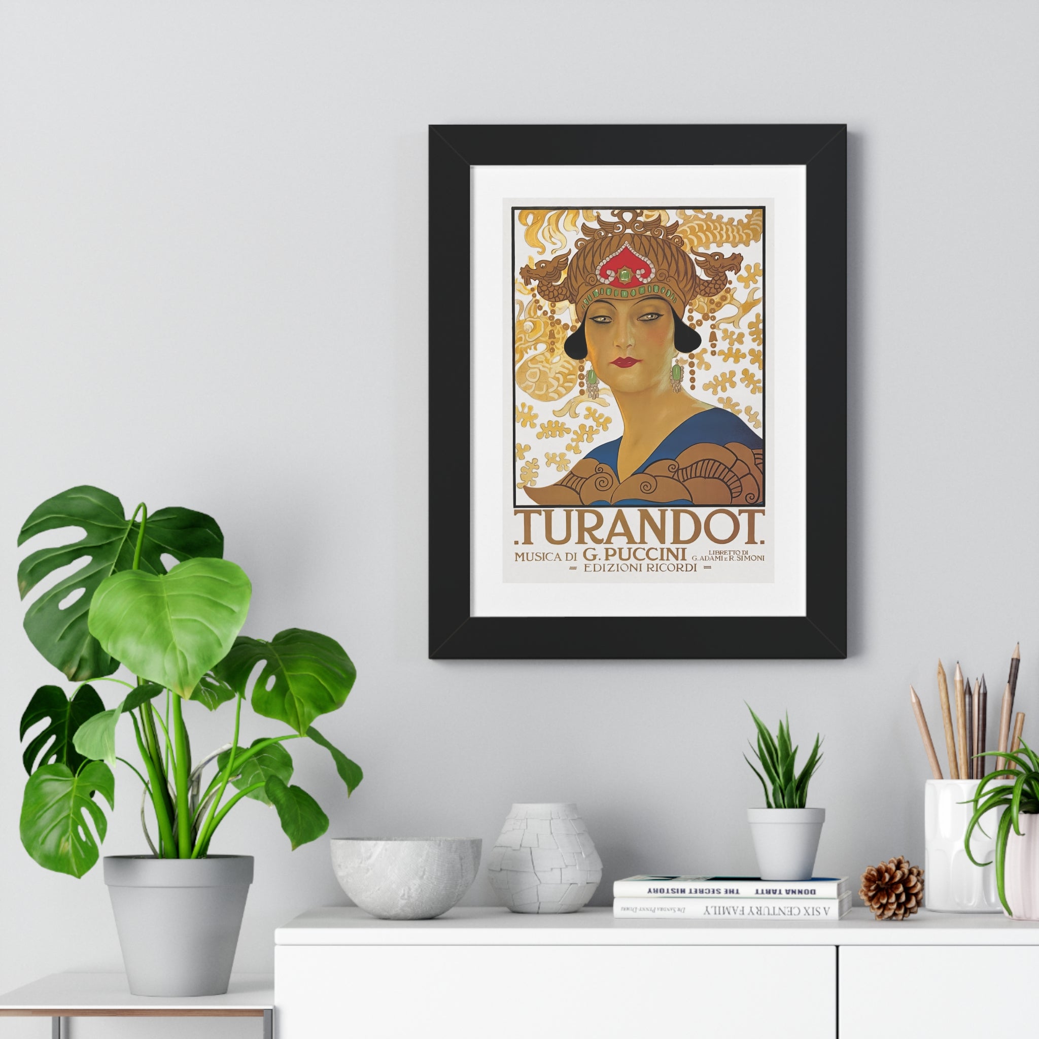 Framed Vertical Poster - Giacomo Puccini’s Opera Turandot Vintage Artwork (1926)