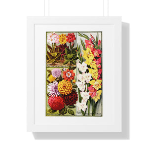 Framed Vertical Poster - Childs' Seeds, Flower Catalog Plate