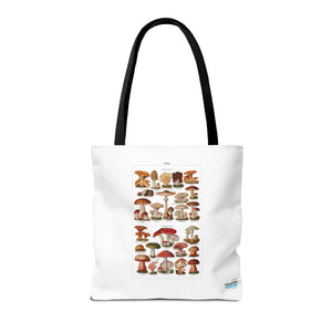 Stylish Tote Bag - Diverse Mushroom (Fungi) Species Print