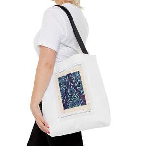 Stylish Tote Bag - Stenciled Flowers in Oriental Style