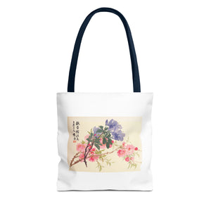 Stylish Tote Bag - Zhao Zhiqian's Flower Album - Peach Blossom Page