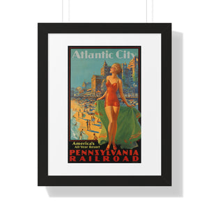 Framed Vertical Poster - Atlantic City - America's All-Year Resort