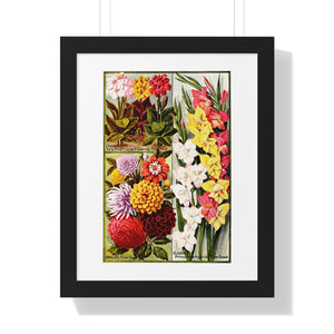 Framed Vertical Poster - Childs' Seeds, Flower Catalog Plate