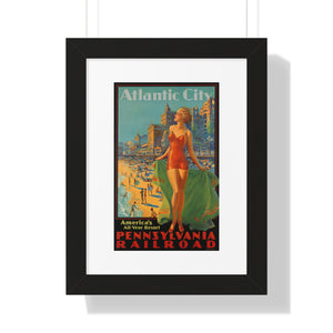 Framed Vertical Poster - Atlantic City - America's All-Year Resort
