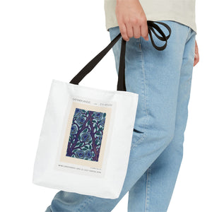 Stylish Tote Bag - Stenciled Flowers in Oriental Style