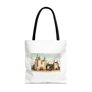 Stylish Tote Bag - Grauman’s Chinese Theatre, Hollywood Vintage Postcard Art