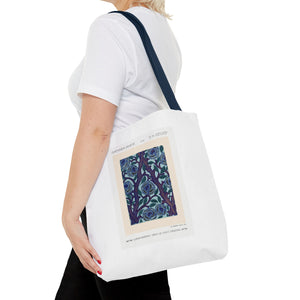 Stylish Tote Bag - Stenciled Flowers in Oriental Style