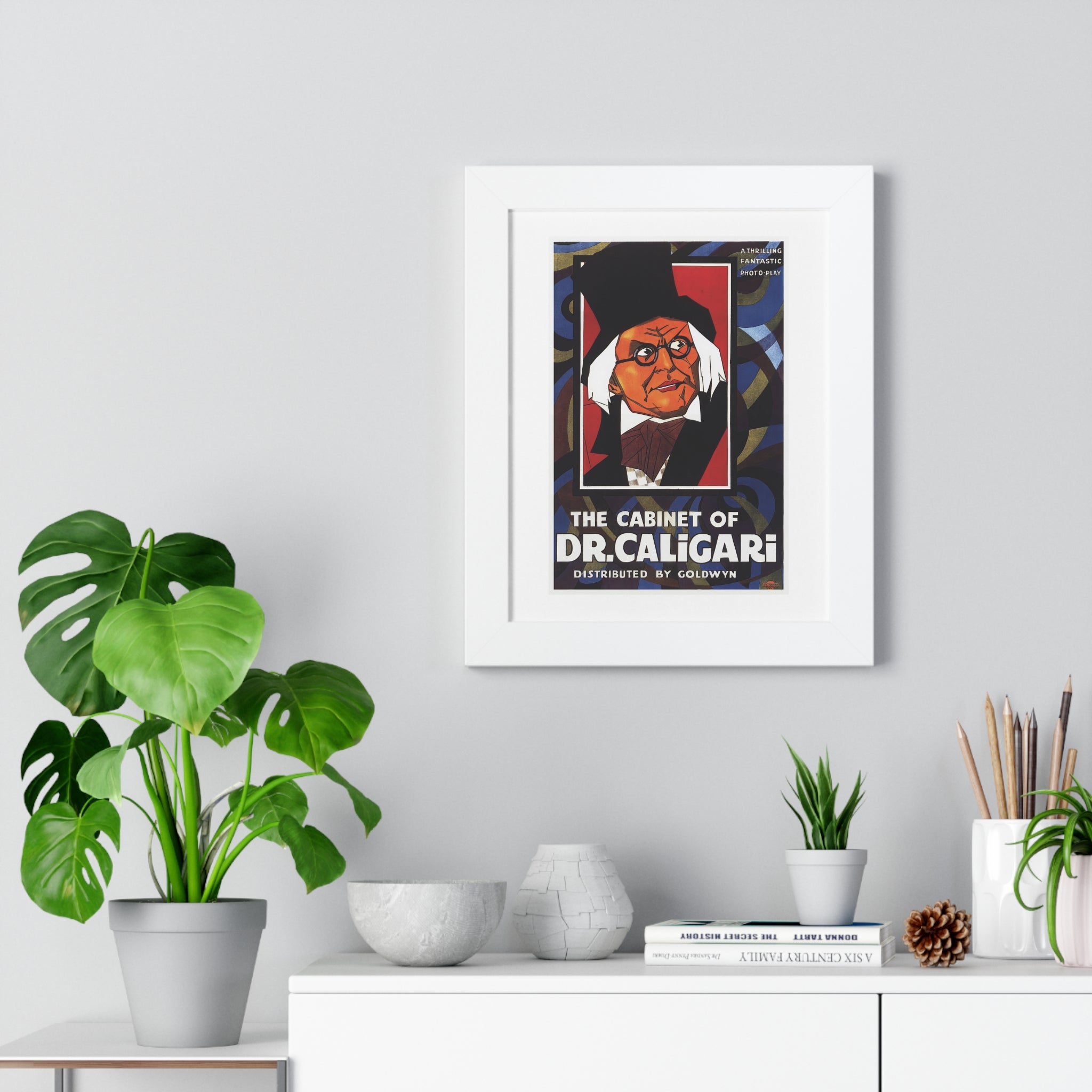 Framed Vertical Poster - The Cabinet of Dr. Caligari Vintage Theatrical Artwork (1919)