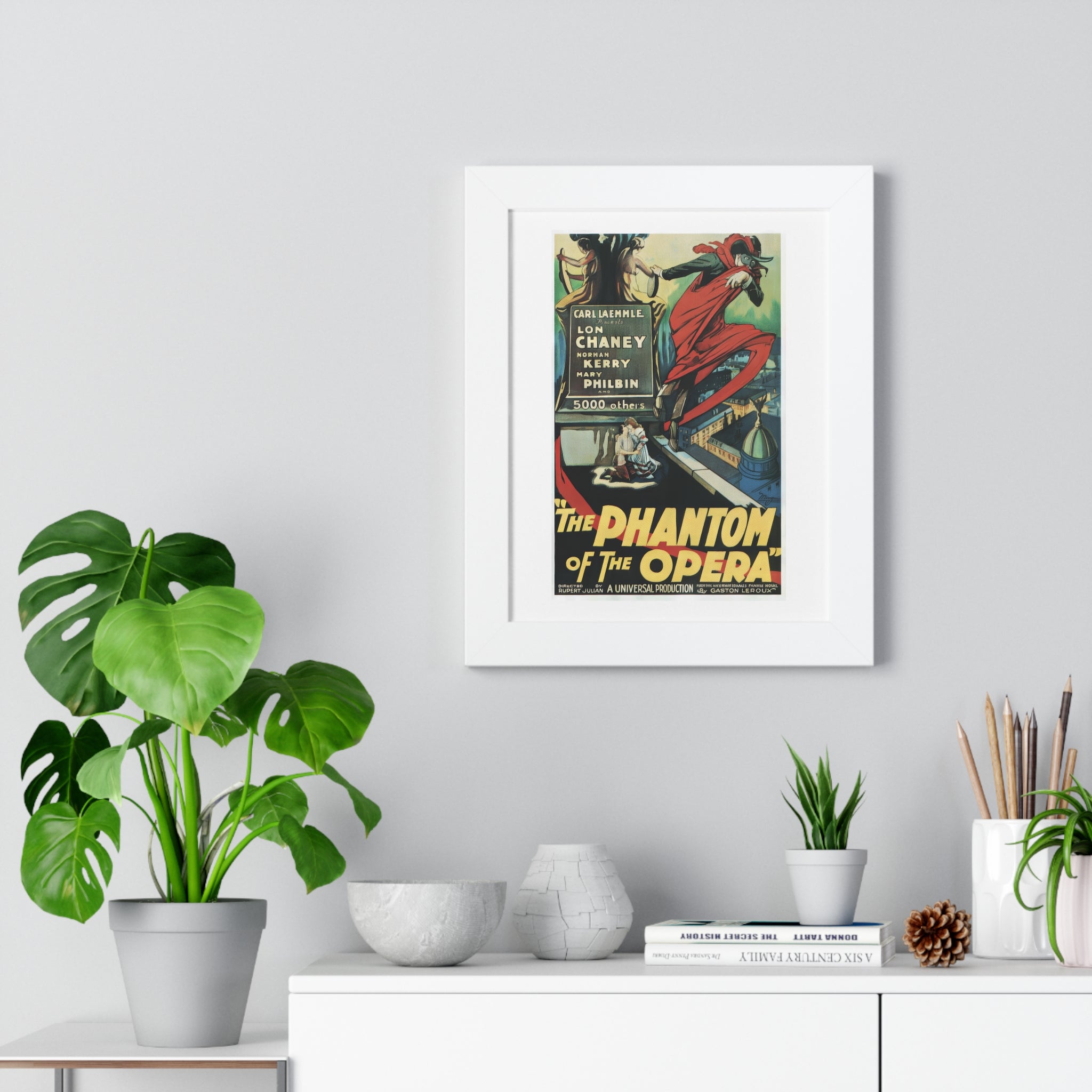 Framed Vertical Poster featuring The Phantom of the Opera Vintage Artwork