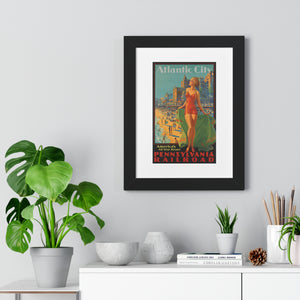 Framed Vertical Poster - Atlantic City - America's All-Year Resort