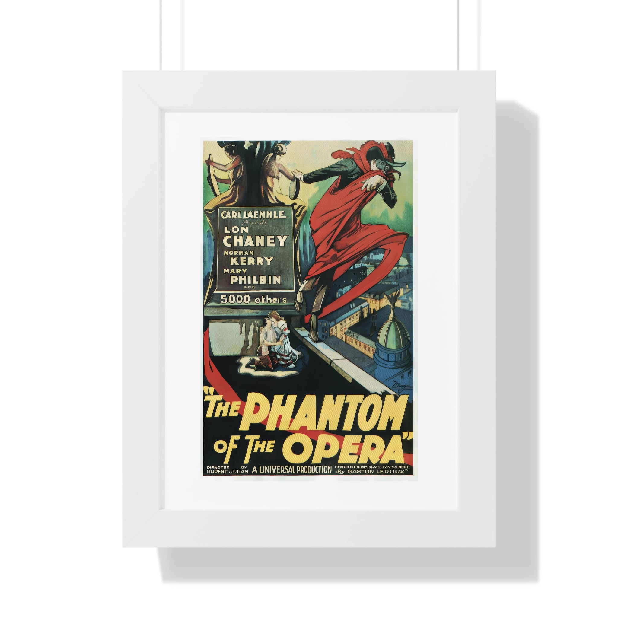 Framed Vertical Poster featuring The Phantom of the Opera Vintage Artwork