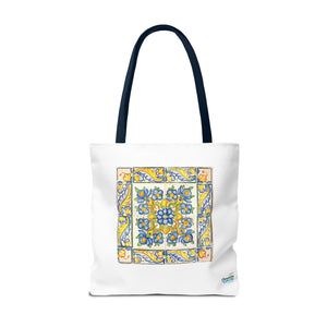 Stylish Tote Bag - Yellow Flower Tiles