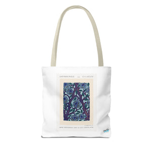 Stylish Tote Bag - Stenciled Flowers in Oriental Style
