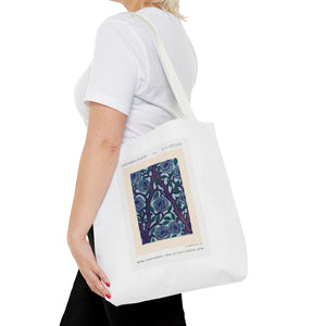 Stylish Tote Bag - Stenciled Flowers in Oriental Style