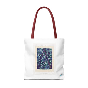 Stylish Tote Bag - Stenciled Flowers in Oriental Style