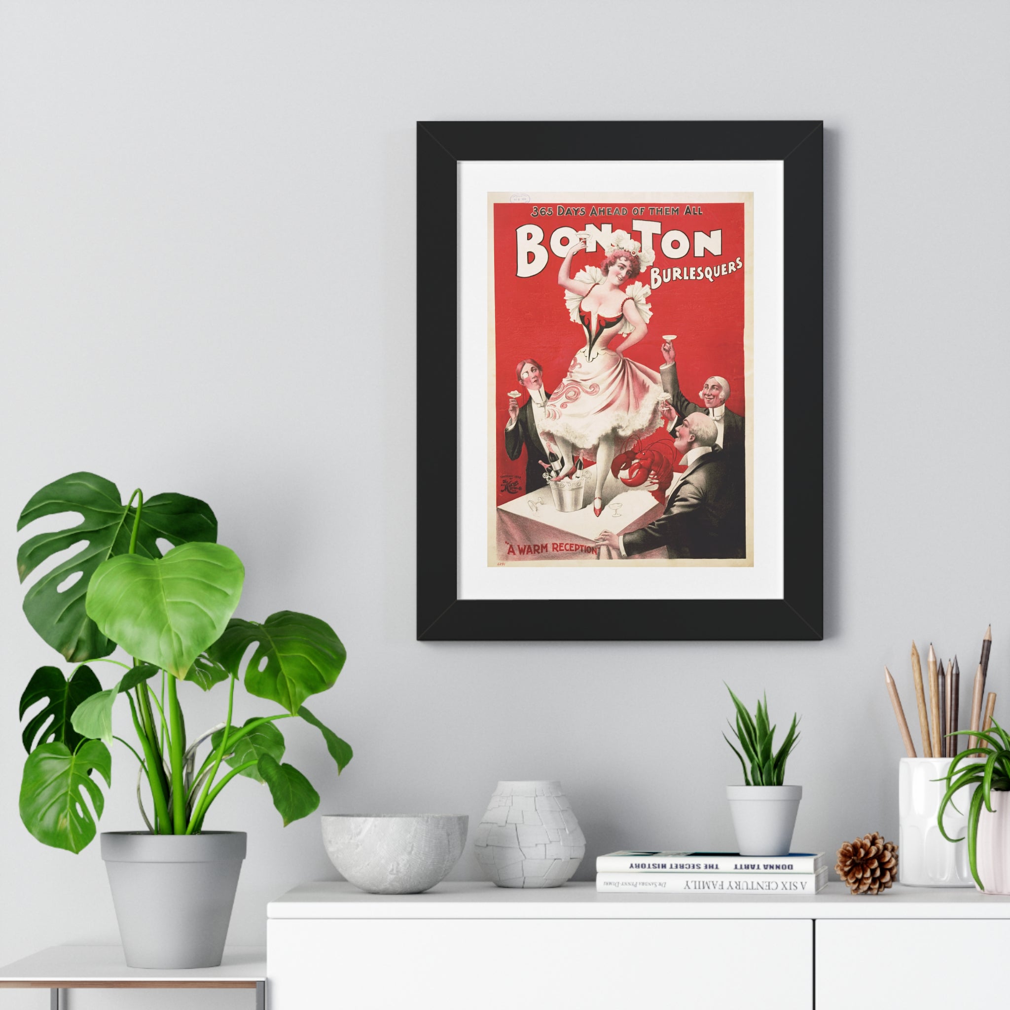 Framed Vertical Poster - Bon Ton Burlesquers Vintage Artwork (1898)