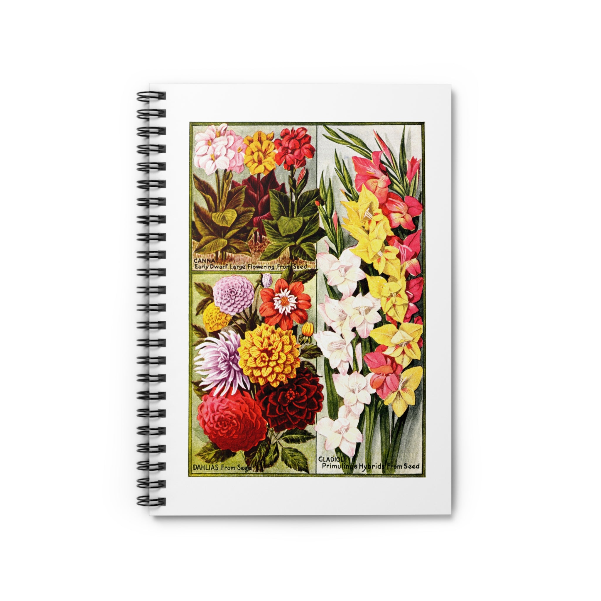 Spiral Notebook (Ruled Line) - Childs' Seeds, Flower Catalog Plate