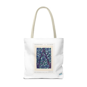 Stylish Tote Bag - Stenciled Flowers in Oriental Style