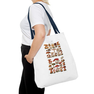 Stylish Tote Bag - Diverse Mushroom (Fungi) Species Print