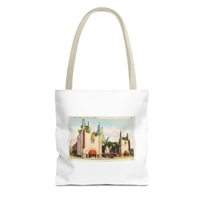 Stylish Tote Bag - Grauman’s Chinese Theatre, Hollywood Vintage Postcard Art
