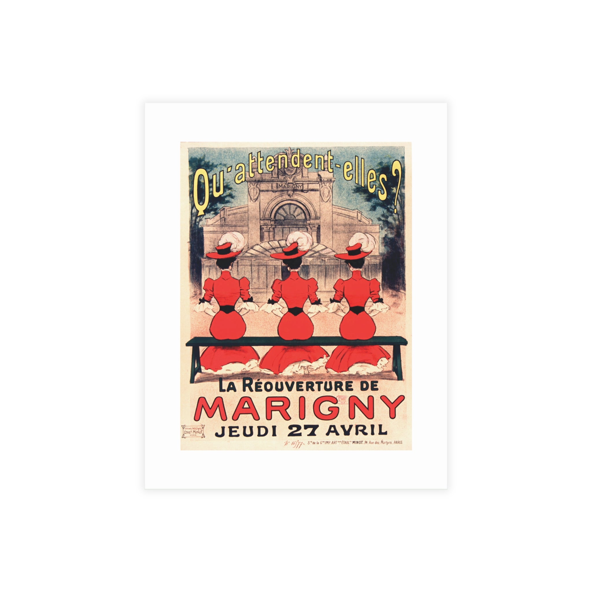 Postcard Bundles (envelopes included) - Paris’ Marigny Theatre Reopening Vintage Artwork (1905)
