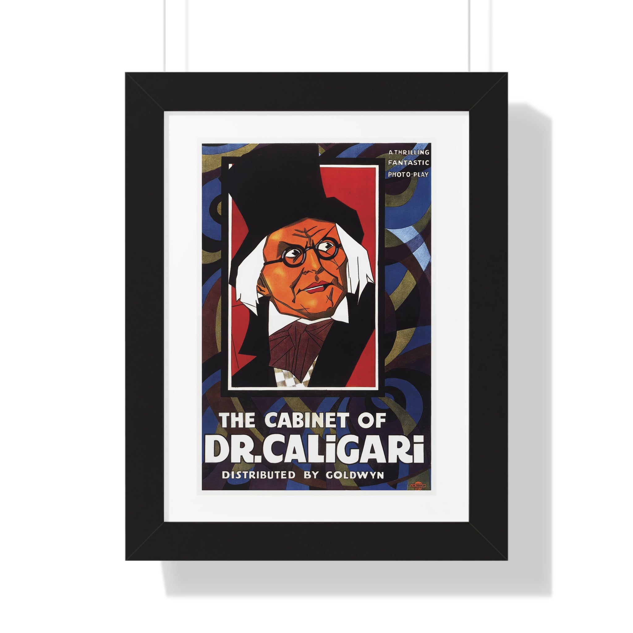 Framed Vertical Poster - The Cabinet of Dr. Caligari Vintage Theatrical Artwork (1919)