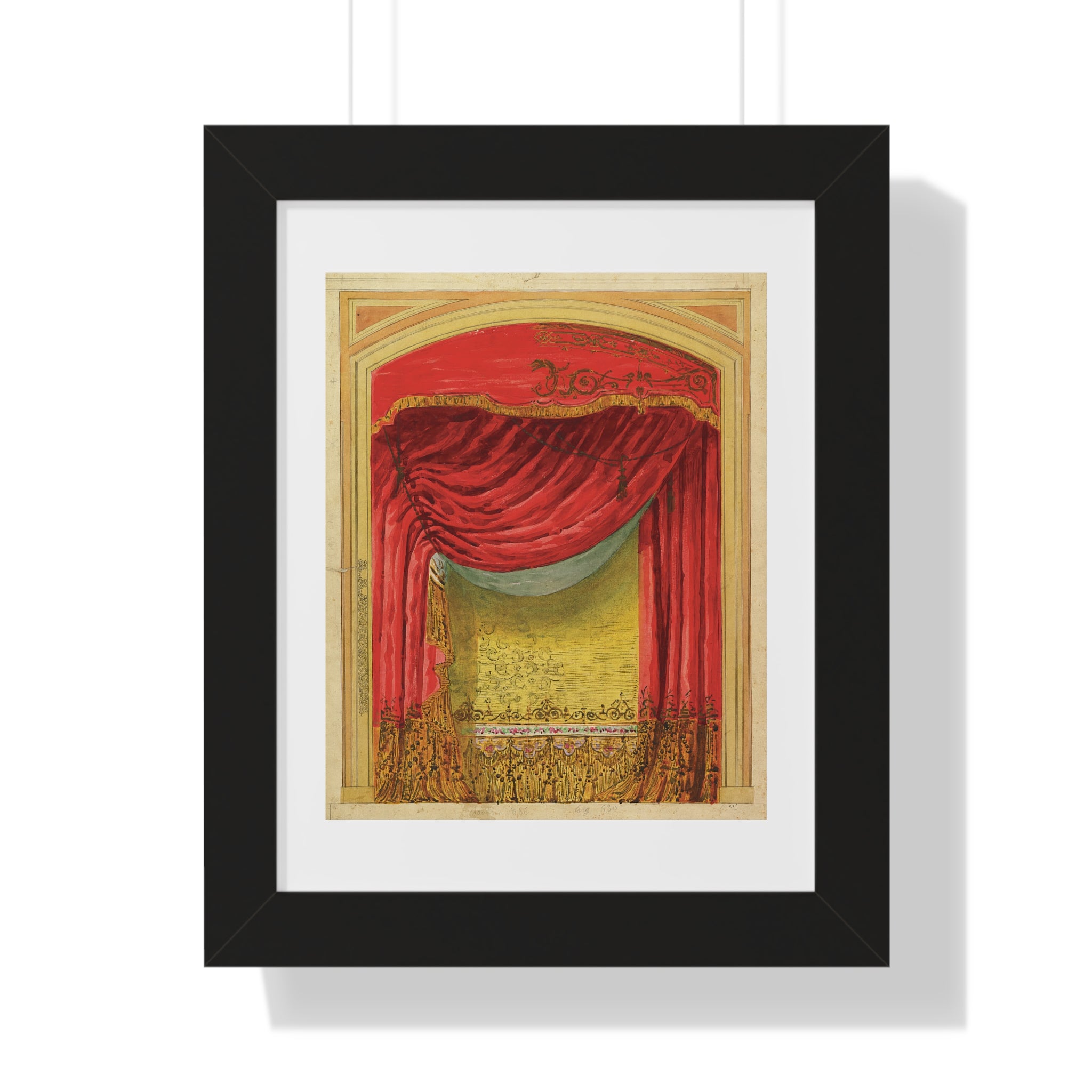 Framed Vertical Poster - Casino de St. Etienne Stage Design Artwork by Eugène Cicéri