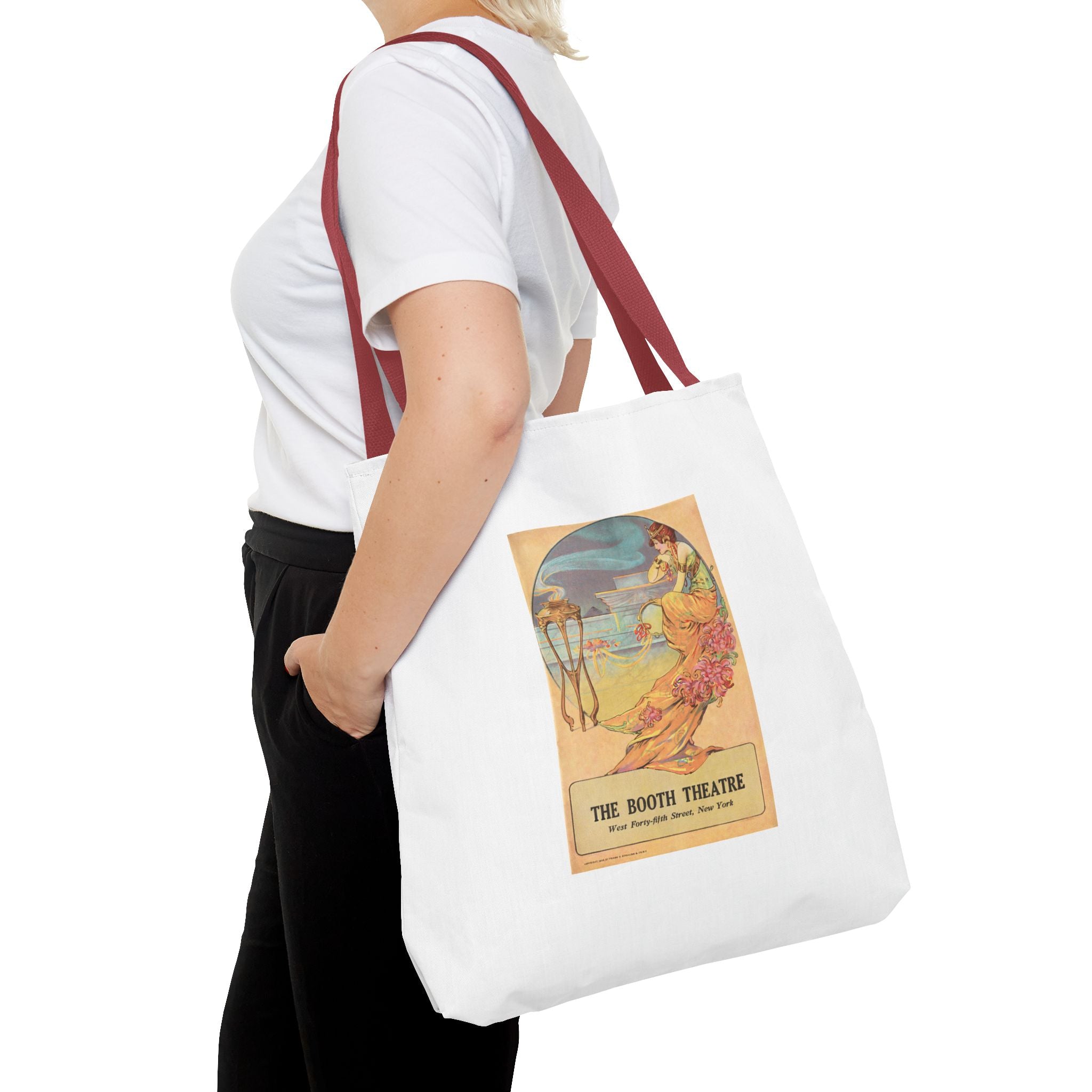 Stylish Tote Bag - Booth Theatre, New York, Vintage Playbill Artwork (1915)