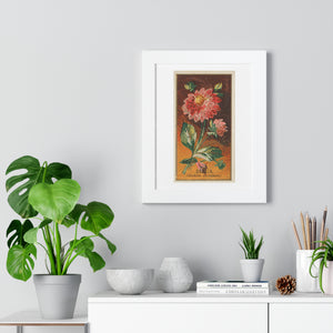 Framed Vertical Poster - Dahlia Coccinea Flower Artwork (1890)