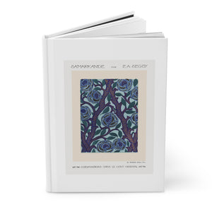 Hardcover Journal Matte - Stenciled Flowers in Oriental Style