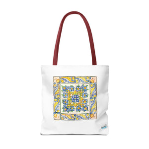 Stylish Tote Bag - Yellow Flower Tiles