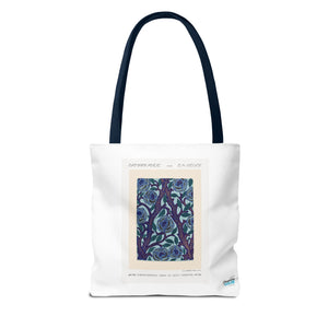 Stylish Tote Bag - Stenciled Flowers in Oriental Style