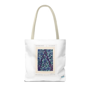 Stylish Tote Bag - Stenciled Flowers in Oriental Style
