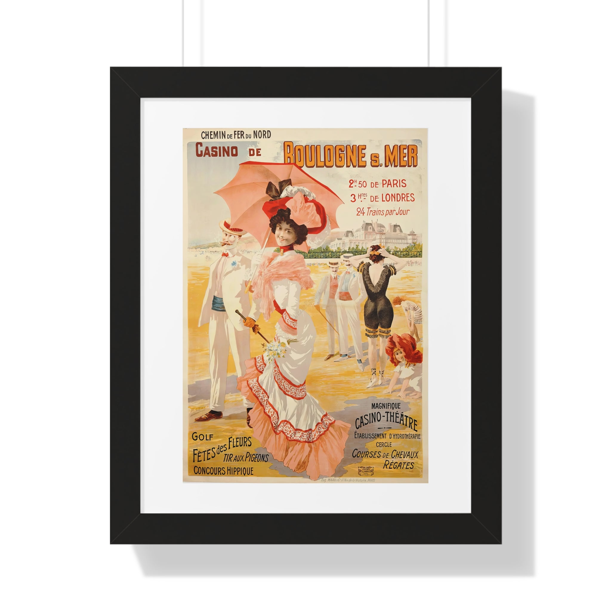 Framed Vertical Poster - Casino de Boulogne s. Mer