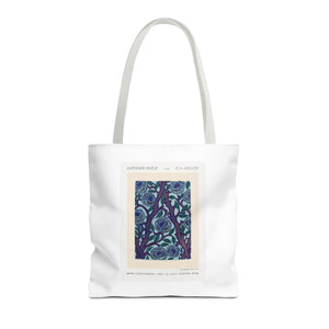Stylish Tote Bag - Stenciled Flowers in Oriental Style