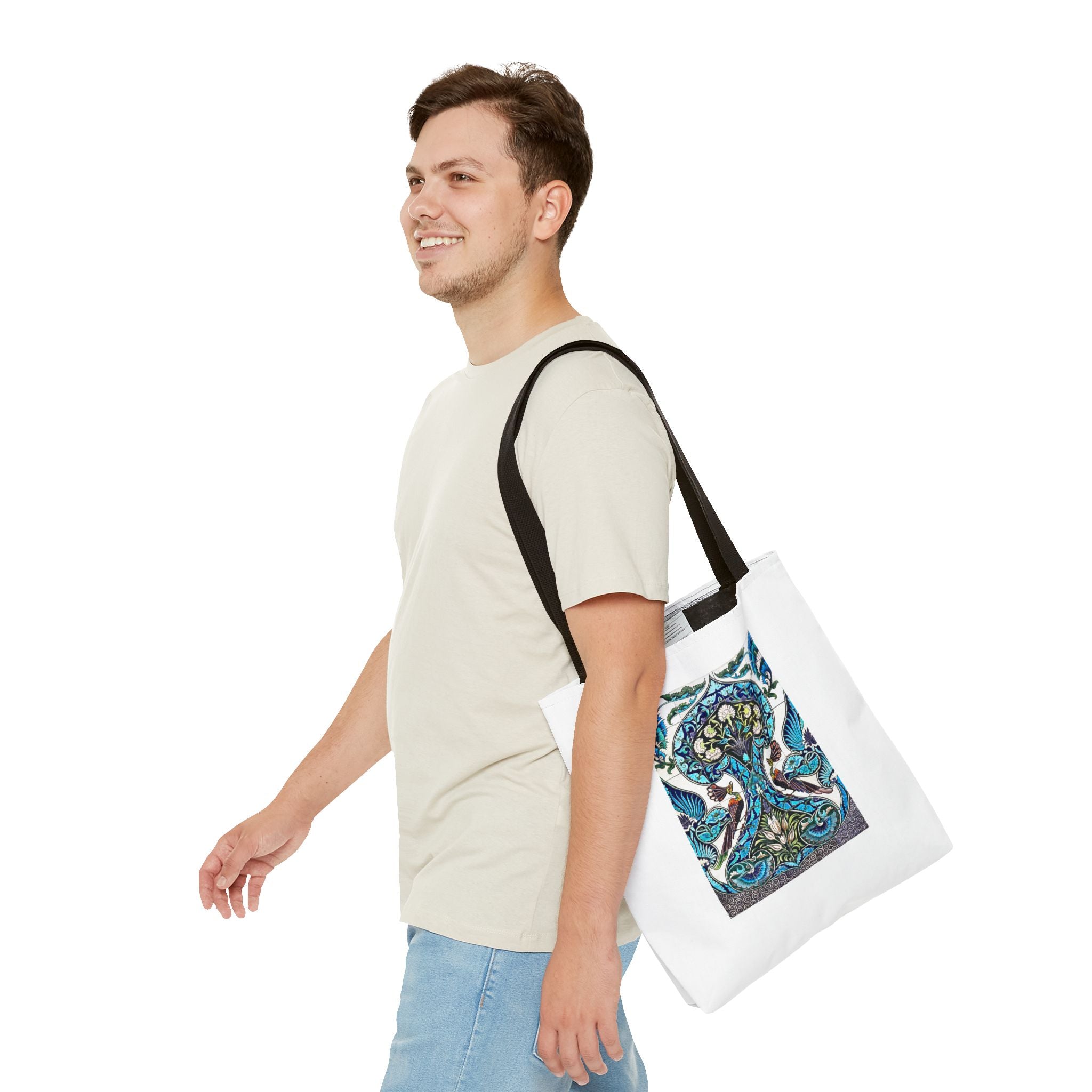 Stylish Tote Bag - Lustered Earthenware Tile Panel
