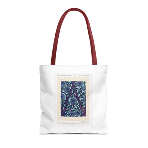 Stylish Tote Bag - Stenciled Flowers in Oriental Style