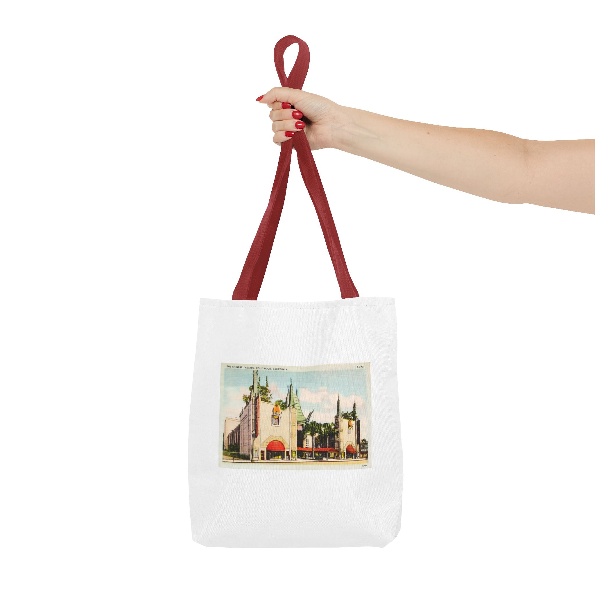 Stylish Tote Bag - Grauman’s Chinese Theatre, Hollywood Vintage Postcard Art