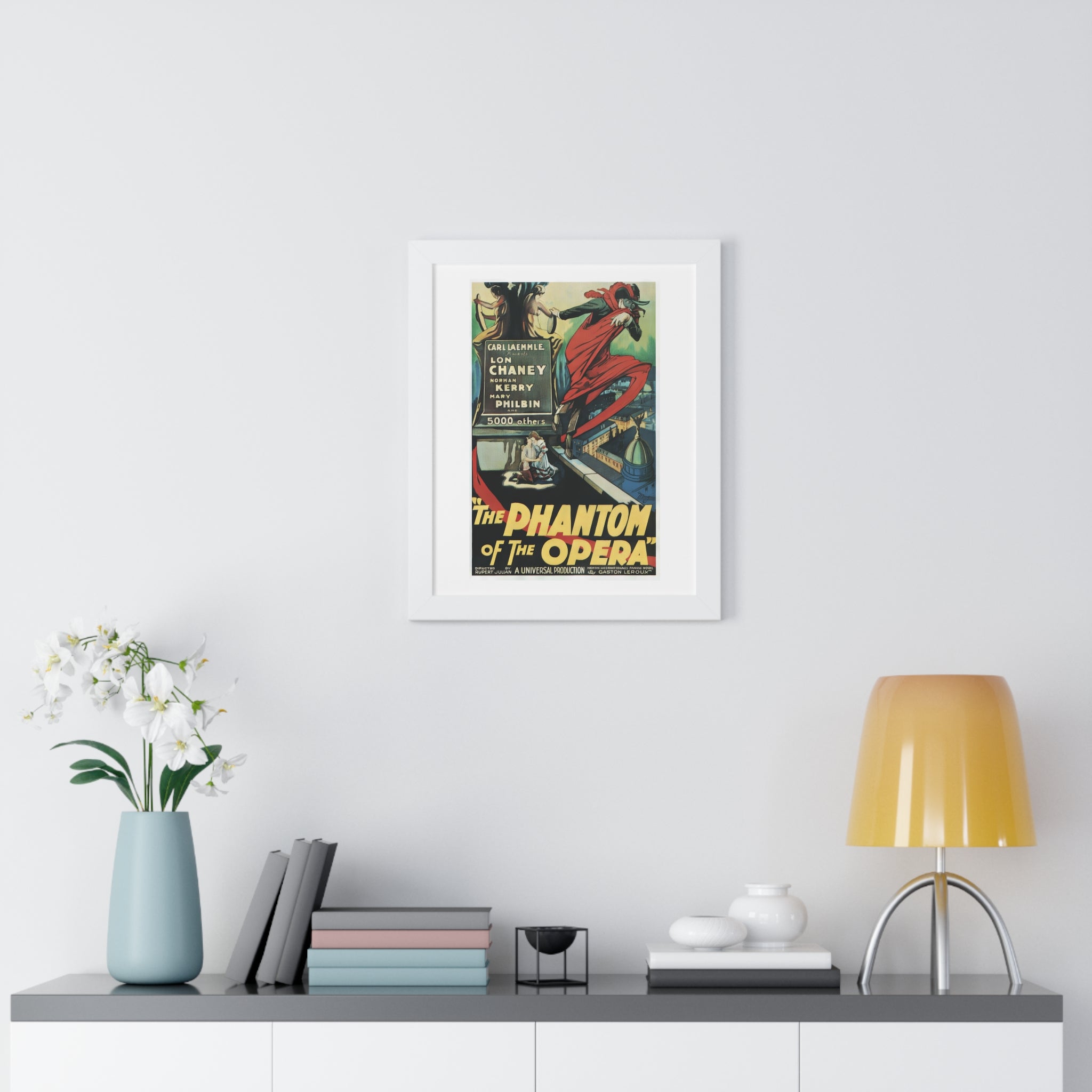 Framed Vertical Poster featuring The Phantom of the Opera Vintage Artwork