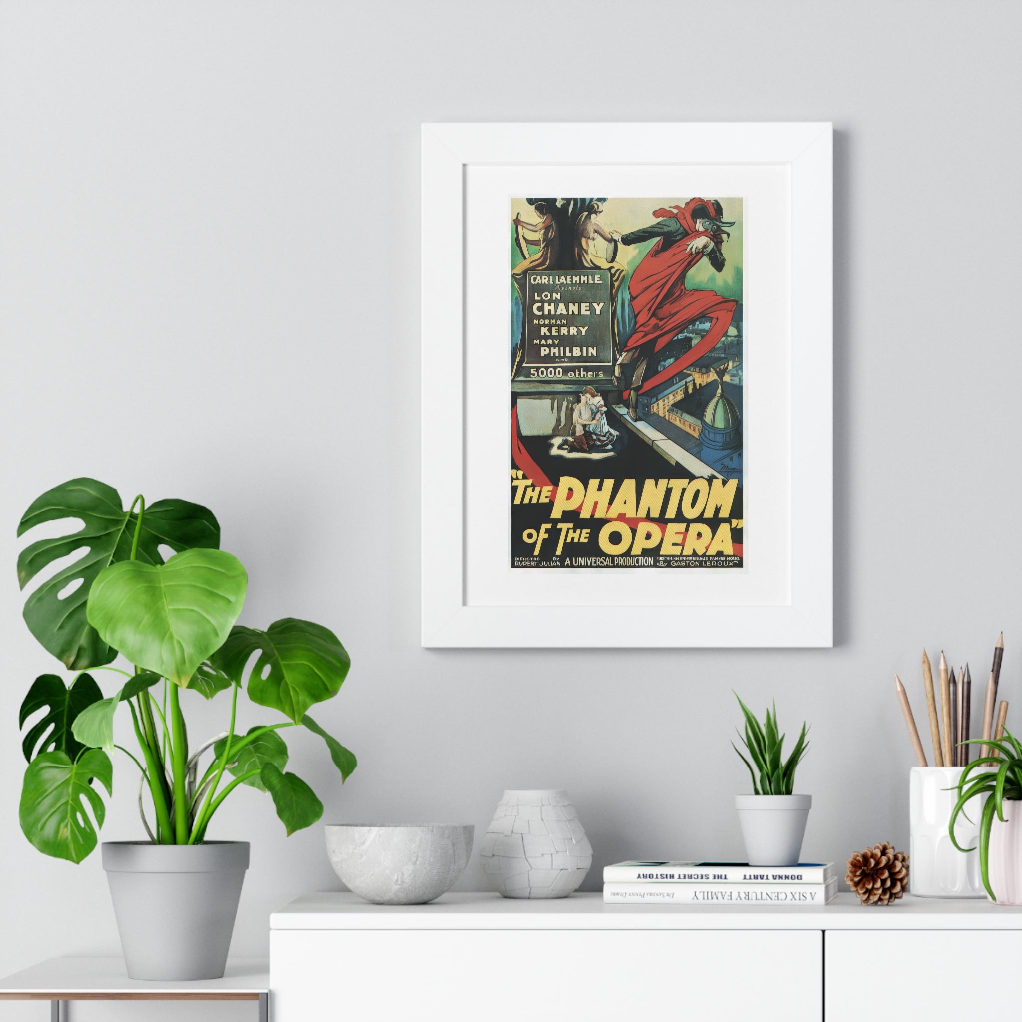 Framed Vertical Poster featuring The Phantom of the Opera Vintage Artwork