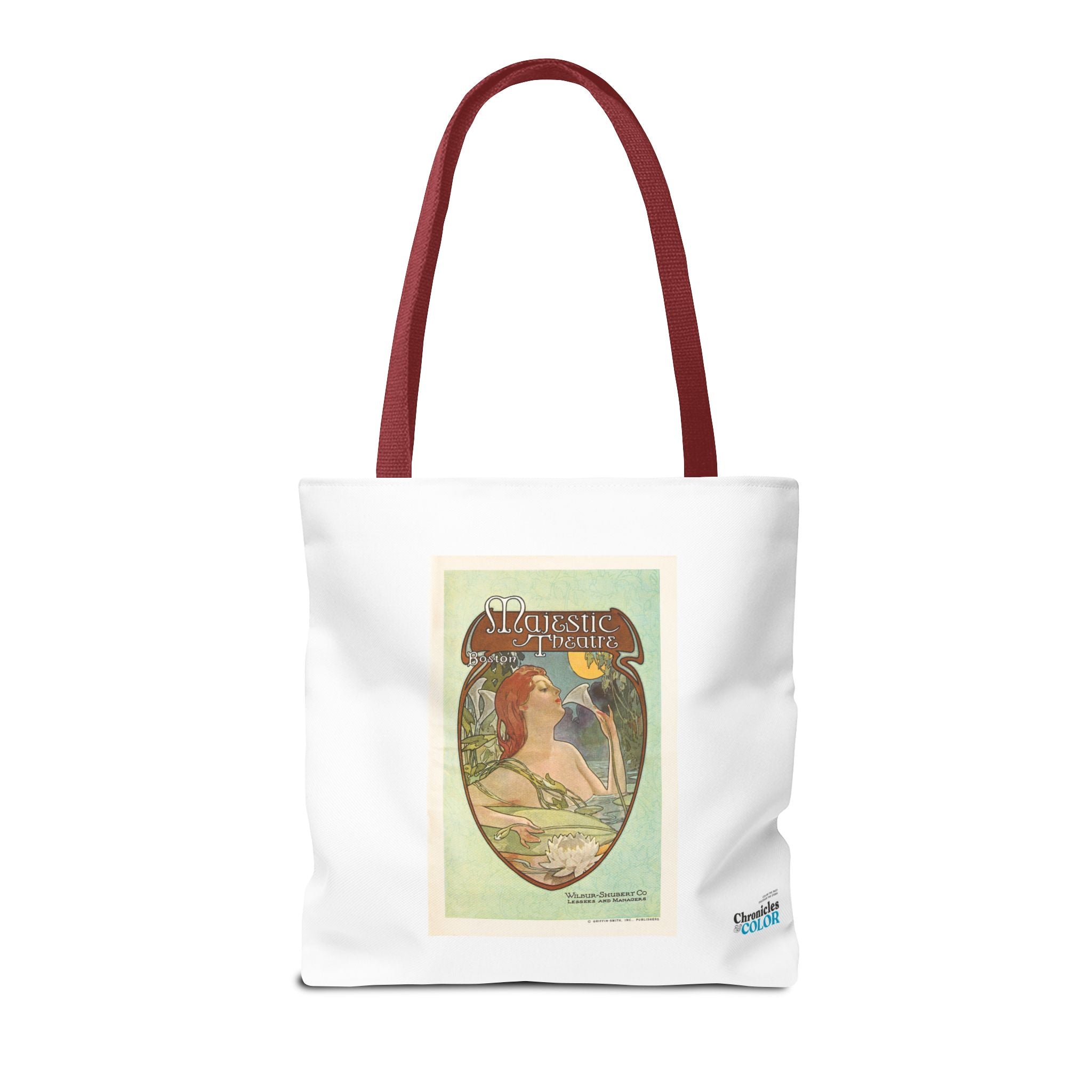 Stylish Tote Bag - Boston’s Majestic Theatre, Art Nouveau Playbill Artwork 1914